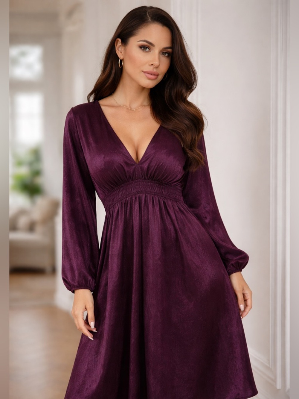 Zara purple silky dress XS